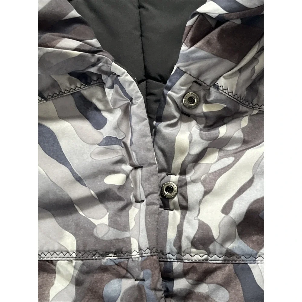 Elie Tahari Camo Puffer Quilted Vest Mock Collar Pockets Sz M Spring Evening - Picture 12 of 16